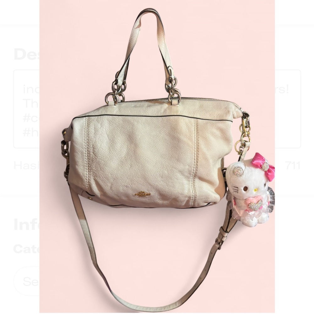 Cream Leather Women's Bag